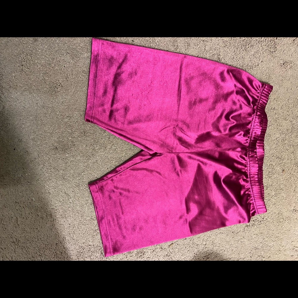 Metallic Pink Biker Shorts